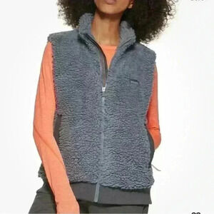 Bass Outdoor Women Route Hiking Faux Sherpa Vest Size Small Gray Outdoorsyā